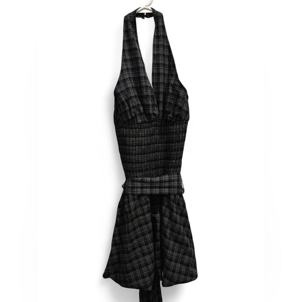 Dolls Kill Black Plaid Mini Dress